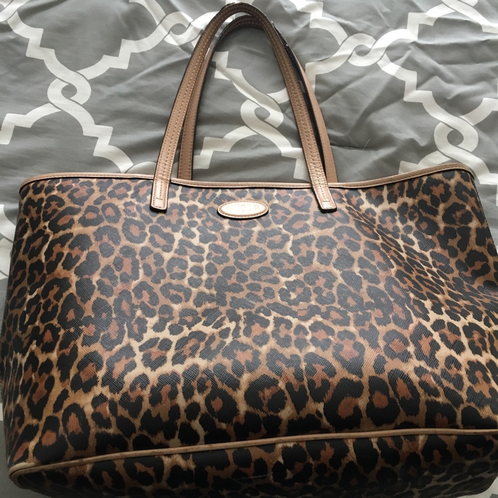 Large Coach Leopard print tote